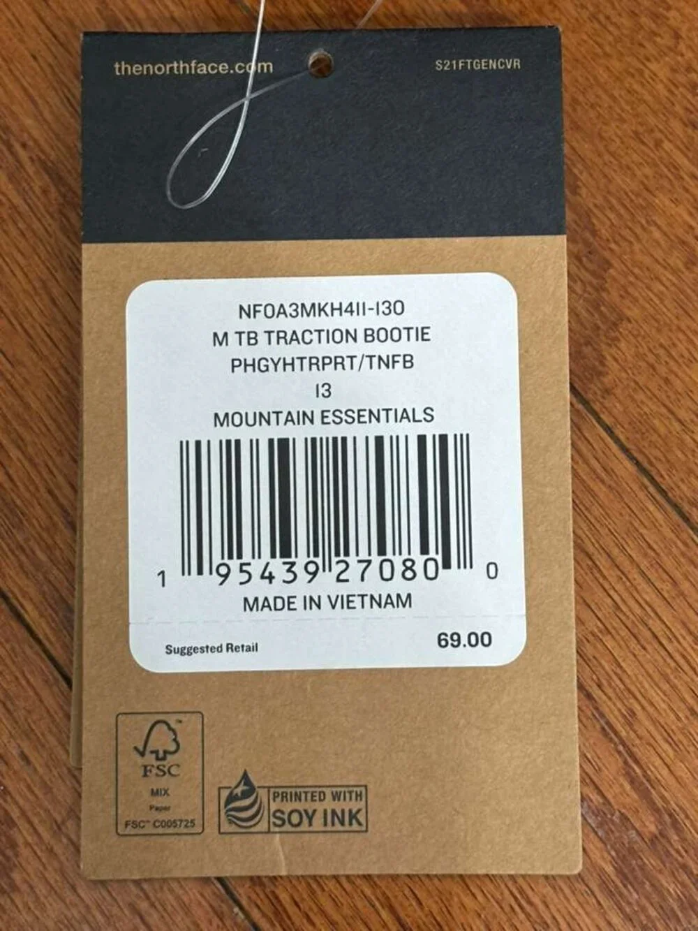 THE NORTH FACE ThermoBall Traction Bootie Men´s Phantom Grey Heather Print